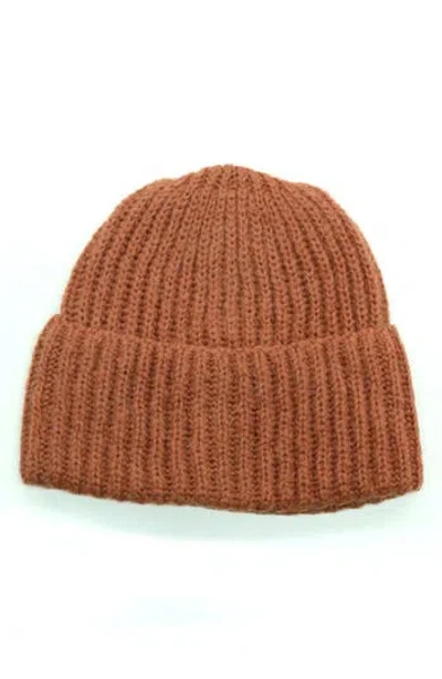 Portolano Ribbed Cuffed Beanie In Brown