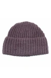 Portolano Ribbed Cuffed Beanie In Purple