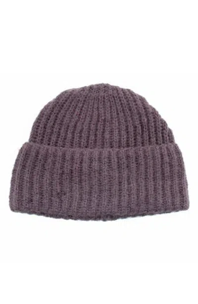 Portolano Ribbed Cuffed Beanie In Purple