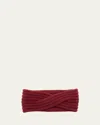 Portolano Ribbed-knit Cashmere Headband In Rum