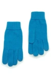 Portolano Ribbed Merino Wool Gloves In Blue