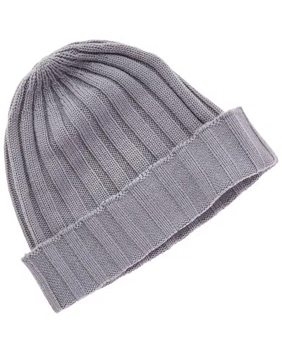Portolano Ribbed Wool Beanie In Gray