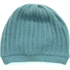 Portolano Rickrack Stitch Wool Blend Beanie In Blue