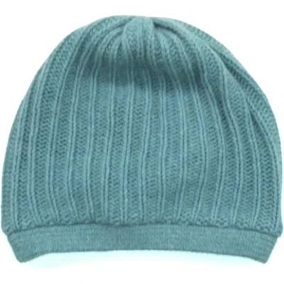 Portolano Rickrack Stitch Wool Blend Beanie In Blue