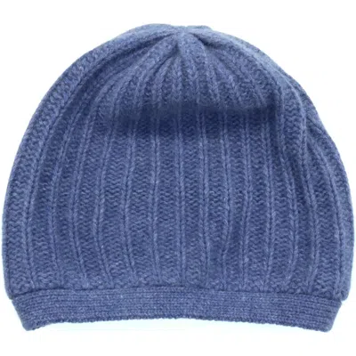 Portolano Rickrack Stitch Wool Blend Beanie In Blue