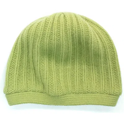 Portolano Rickrack Stitch Wool Blend Beanie In Green