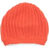Portolano Rickrack Stitch Wool Blend Beanie In Orange