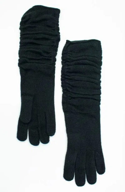 Portolano Rouched Gloves In Green