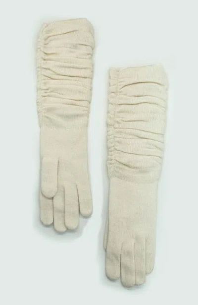 Portolano Rouched Gloves In White