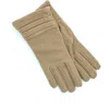 Portolano Ruched Gloves In Brown