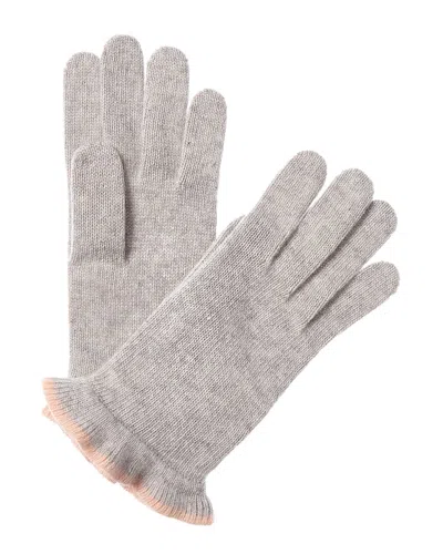 Portolano Ruffles Cashmere Gloves In Gray