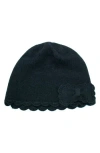 Portolano Scalloped Edge Beanie In Black