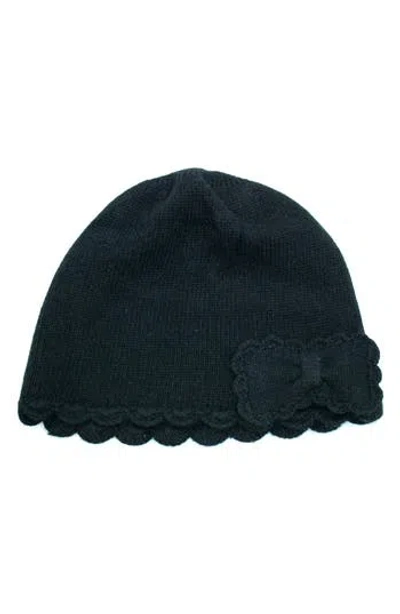 Portolano Scalloped Edge Beanie In Black