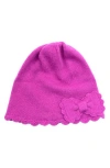 Portolano Scalloped Edge Beanie In Pink
