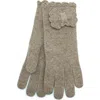 Portolano Scalloped Edge Knit Gloves In Brown