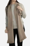 Portolano Scalloped Edge Scarf In Gray