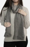 Portolano Scalloped Edge Scarf In Gray