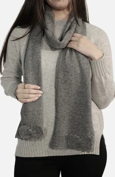 Portolano Scalloped Edge Scarf In Gray