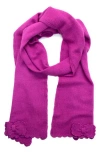 Portolano Scalloped Edge Scarf In Purple
