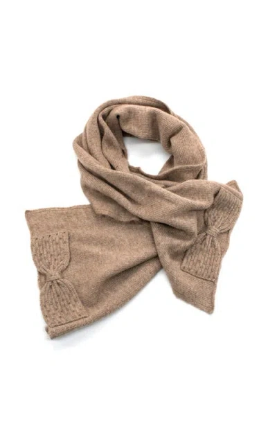 Portolano Scarf With Beaded Bows In Brown