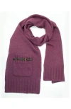 Portolano Scarf With Pocket And Nappa Belt In Purple