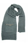 Portolano Scarf With Pocket And Nappa Belt In Green
