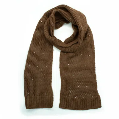 Portolano Scarf With Sequins In Brown