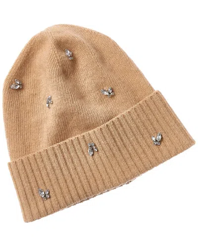 Portolano Scattered Stones Cashmere Beanie In Brown