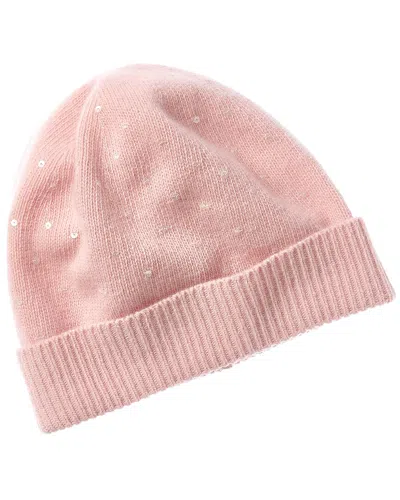 Portolano Sequins Cashmere Beanie In Pink