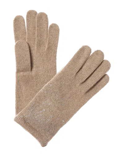 Portolano Sequins Cashmere Gloves In Brown