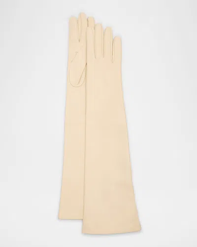 Portolano Shearling Elongated Gloves In Pink