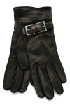 Portolano Silk Lined Leather Gloves In Black
