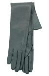 Portolano Silk Lined Leather Gloves In Green
