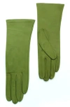 Portolano Silk Lined Leather Gloves In Green