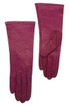 Portolano Silk Lined Leather Gloves In Pink