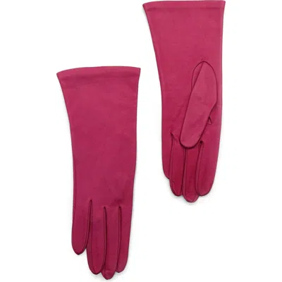 Portolano Silk Lined Leather Gloves In Pink
