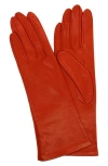 Portolano Silk Lined Leather Gloves In Red