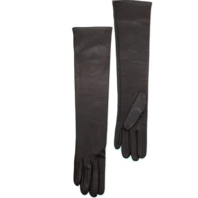 Portolano Silk Lined Nappa Leather Gloves In Black