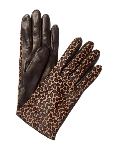 Portolano Silk-lined Leather Gloves In Brown