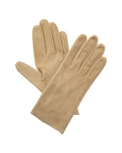 Portolano Silk-lined Suede Gloves In Neutral