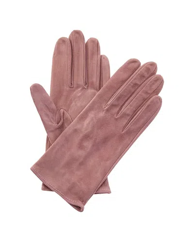 Portolano Silk-lined Suede Gloves In Pink