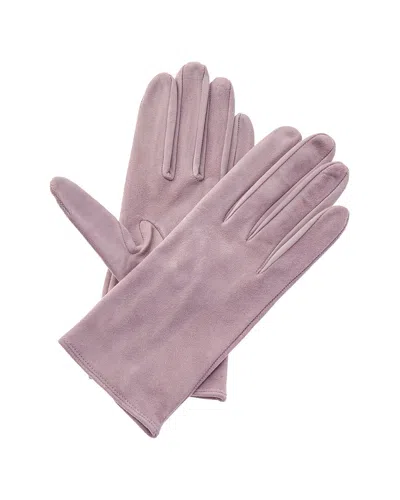 Portolano Silk-lined Suede Gloves In Purple