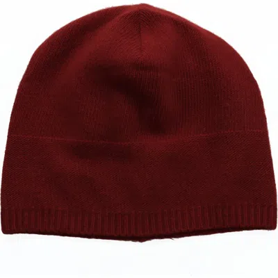 Portolano Slouchy Cashmere Knit Beanie In Burgundy