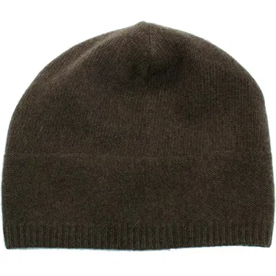 Portolano Slouchy Cashmere Knit Beanie In Brown