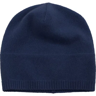 Portolano Slouchy Cashmere Knit Beanie In Classic Navy