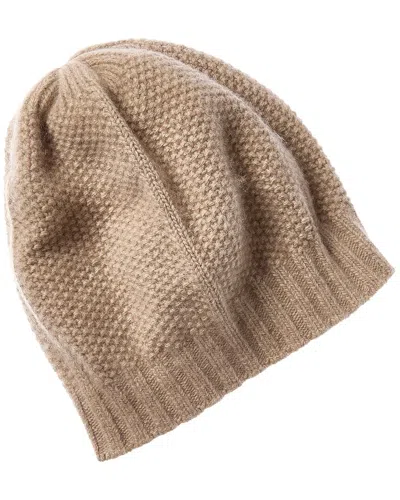 Portolano Slouchy Stitched Cashmere Hat In Brown