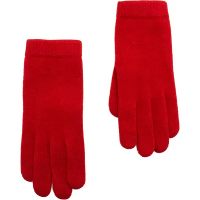 Portolano Solid Cashmere Gloves In Fire Red