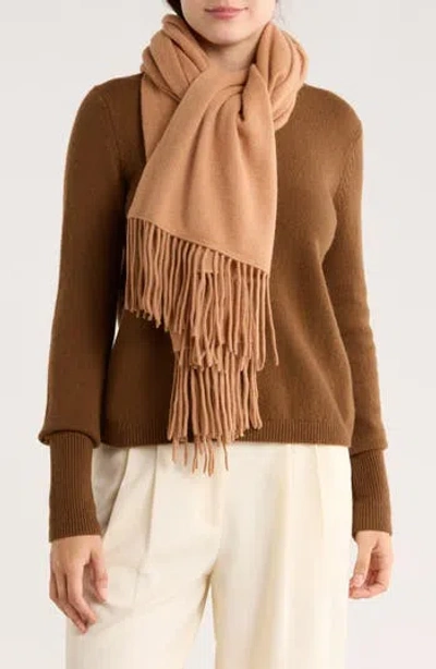 Portolano Solid Cashmere Wrap In Brown