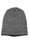 Portolano Stitch Slouchy Knit Beanie In Black/light Grey