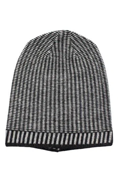 Portolano Stitch Slouchy Knit Beanie In Black/light Grey